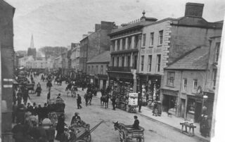 Clanbrassil Street, Dundalk, showing the east side and looking northwards from the middle of the street towards Church Street.